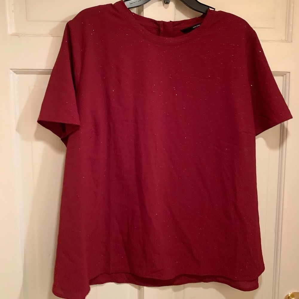 Vero Moda Wine Sparkle Top Sz 3X - Picture 6 of 7